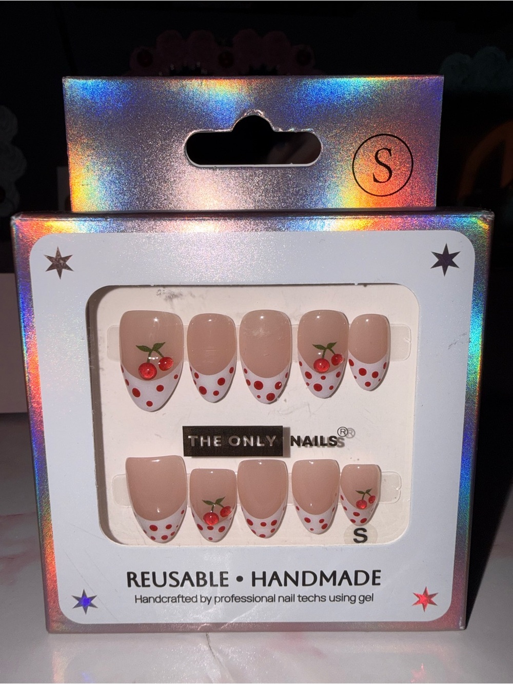 The Only Nails Reusable Handmade Nude Cherry French Press-On Nails